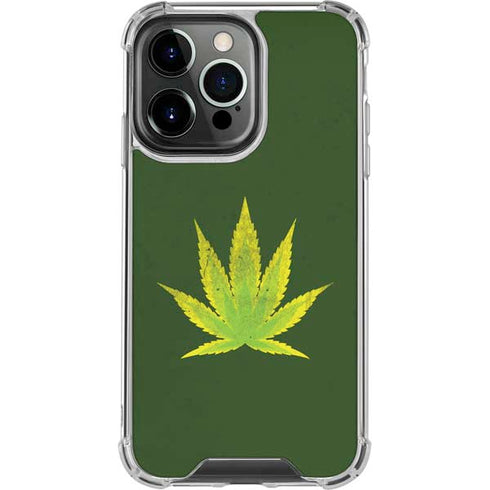 Marijuana Leaf Light Green iPhone 16 Pro Clear Case
